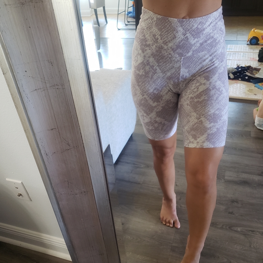 Snakeskin print bike shorts